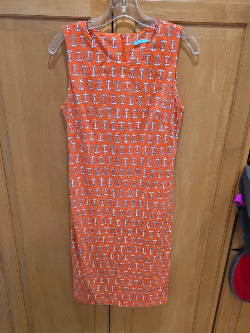 J. McLaughlin Orange Anchor-Print Sheath Dress